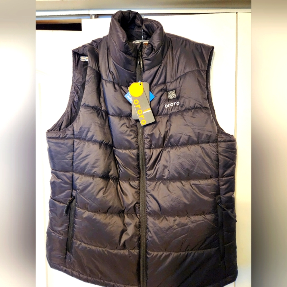 NEW ORORO BLACK HEATED VEST LARGE